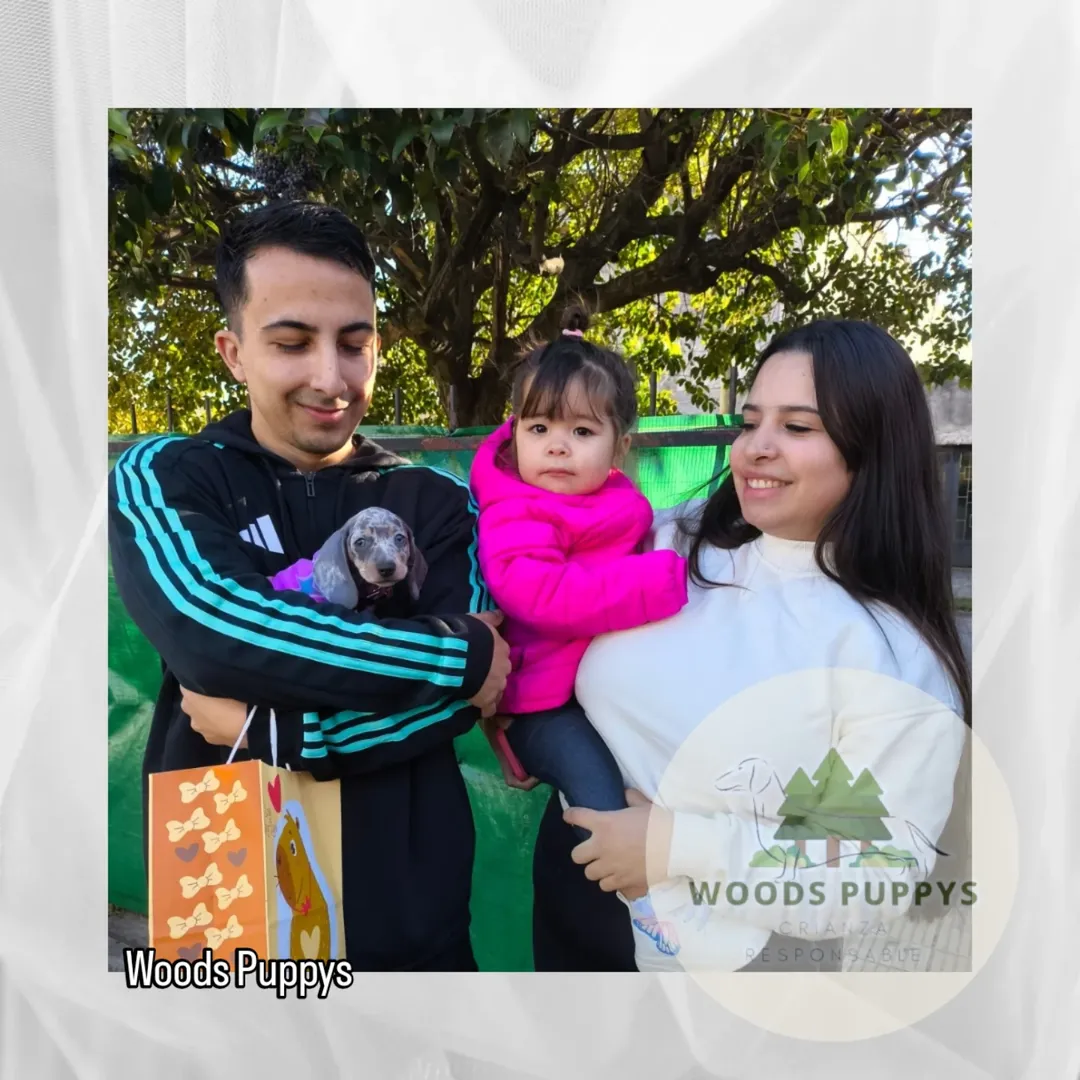 Cachorro con su nueva familia